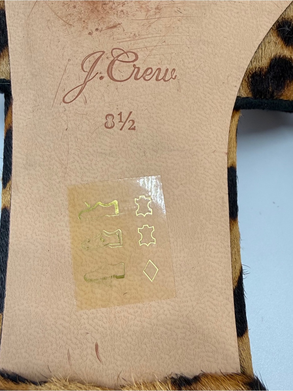 J. Crew Abbie Slide Sandals In Leopard Calf Hair Women’s Size 8.5 - Picture 10 of 10
